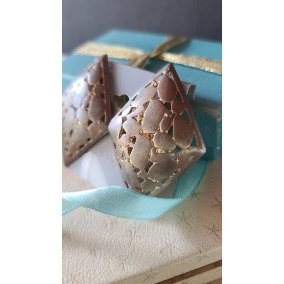 Large Diamond Shaped Clip-on Earrings - Picture 3 of 10